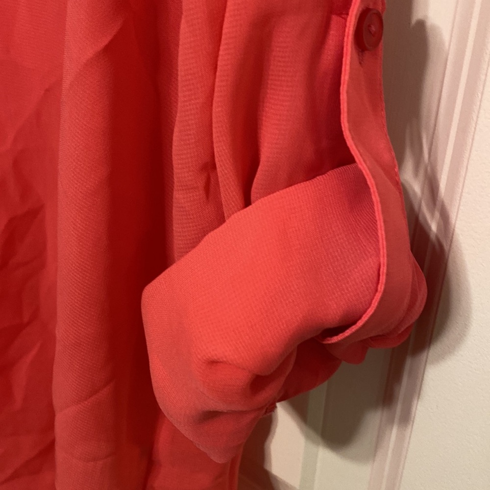 Nollie Lattice Back Button Down Roll Tab Blouse - image 2